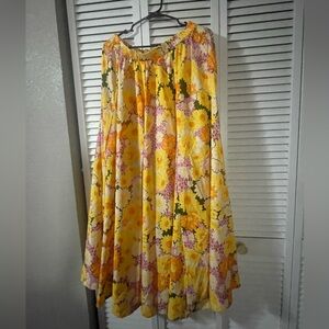 Floral Yellow and Purple Women's Skirt